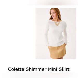 Gold metallic Colette Shimmer Mini Skirt
